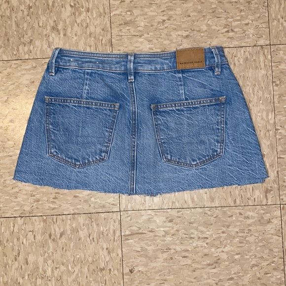 NWT American Eagle Outfitters Denim Micro Mini Super Hi-Rise A-Line Skirt size 0 - Picture 5 of 13